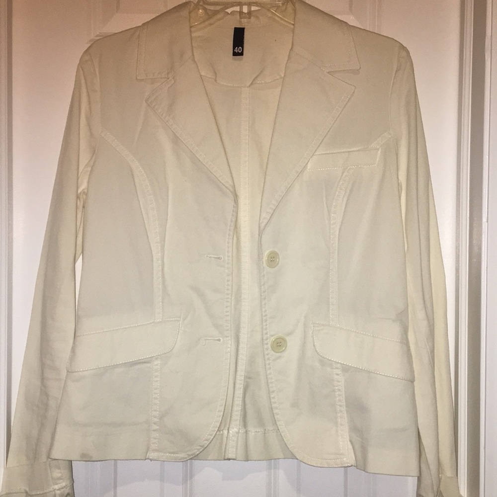 Vintage white fitted blazer